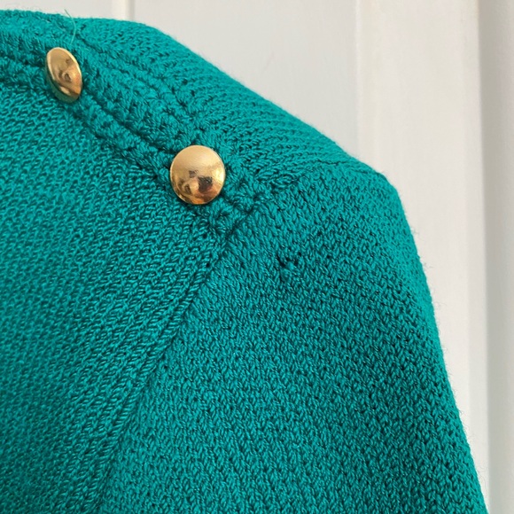 ST. JOHN Separates Green Signature Knits Long Sleeve Sweater Dress Size Medium - Picture 8 of 10